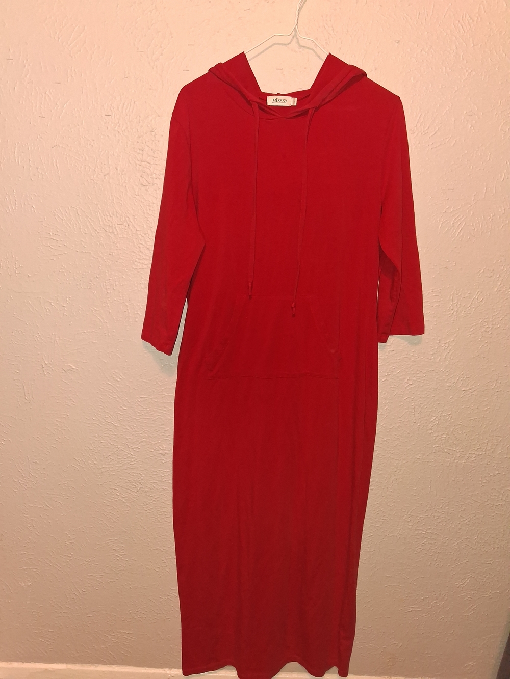 Mossimo Supply Co. Red Hooded Maxi Pullover Dress